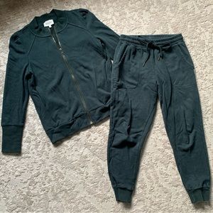 Bohme Dark Green Matching Set Joggers and Jacket Size Small